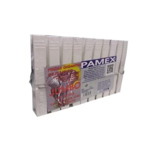 Pinza Plastico Gigante Jumbo Blanca 10 Unid.